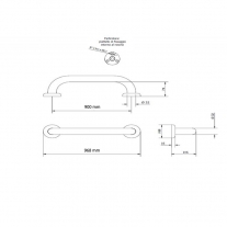 Bara de siguranta, Thermomat, 90 cm, alb